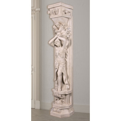 Garden Statue Modern Abstract Rectangular Cutout Stone Like Pillar