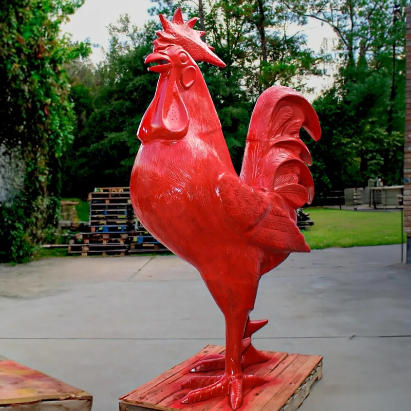 Garden Statue Oversized Hand Painted Finish Bold Farmhouse Decor