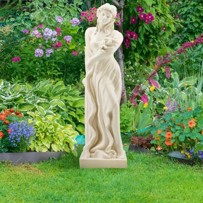 Garden Statue Saint Francis Weathered Stone Spiritual Focal Point Decor