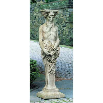 Garden Statue Satyr Mythological Figure Weathered Patina Tall Sculpture