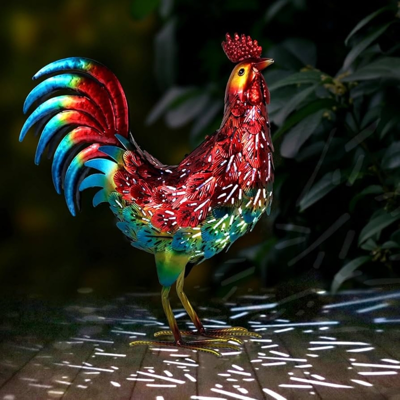 Garden Statue Scrollwork Pattern Internal LED Light Solar Powered Decor