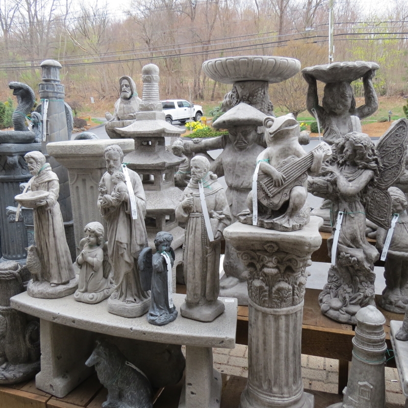 Garden Statue Seated Child Figures Garden Bench Antique Stone