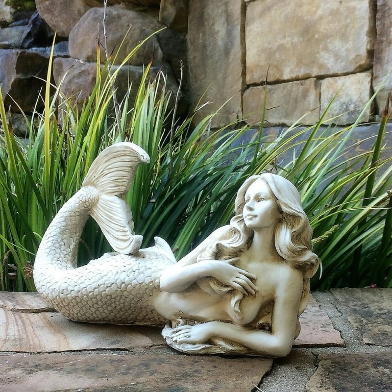 Garden Statue Set Three Piece Weathered Stone Maritime Theme Decor