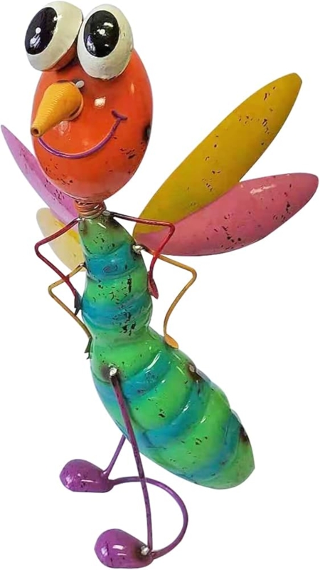 Garden Statue Spring Mounted Head Vivid Enamel Colors Whimsical Metal