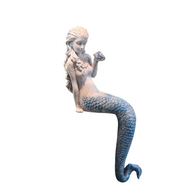 Garden Statue Vintage Mermaid Form with Weathered Finish