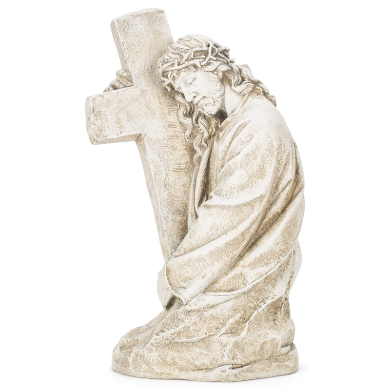 Garden Statue, Weathered Finish Stone Like Garden Statue, Distressed.