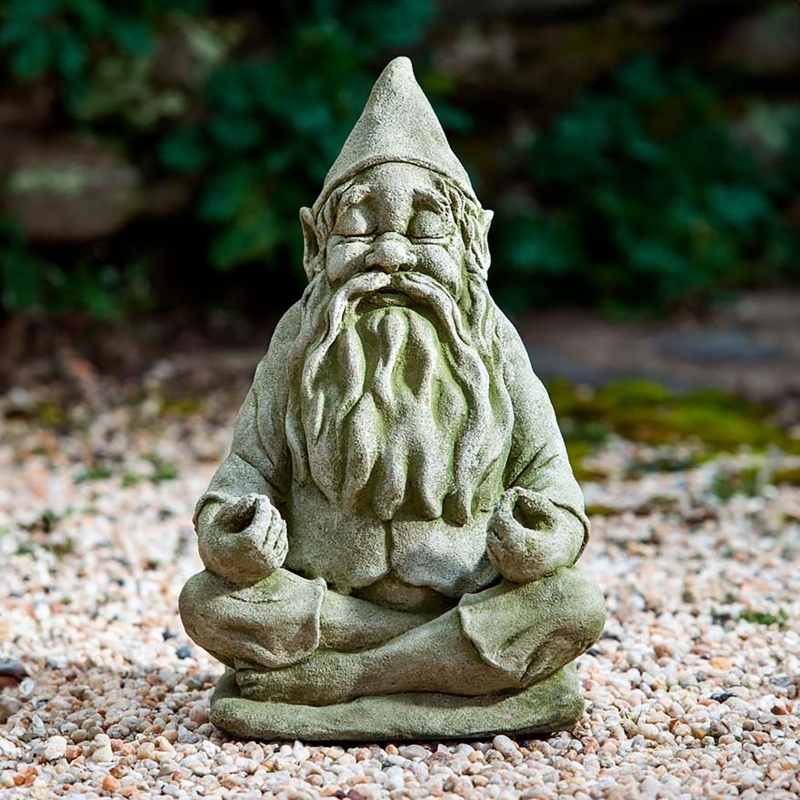 Garden Statue with Oversized Hands, Weathered Stone Garden Art