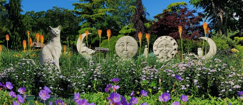 Garden Statues Allegorical Figurine Group Weathered Stone Classical Decor