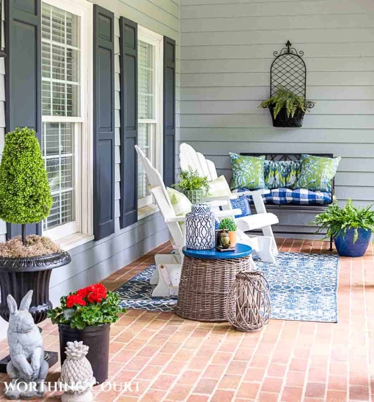 Garden Stool Ceramic Barrel Shape with Woven Texture Basket Planter