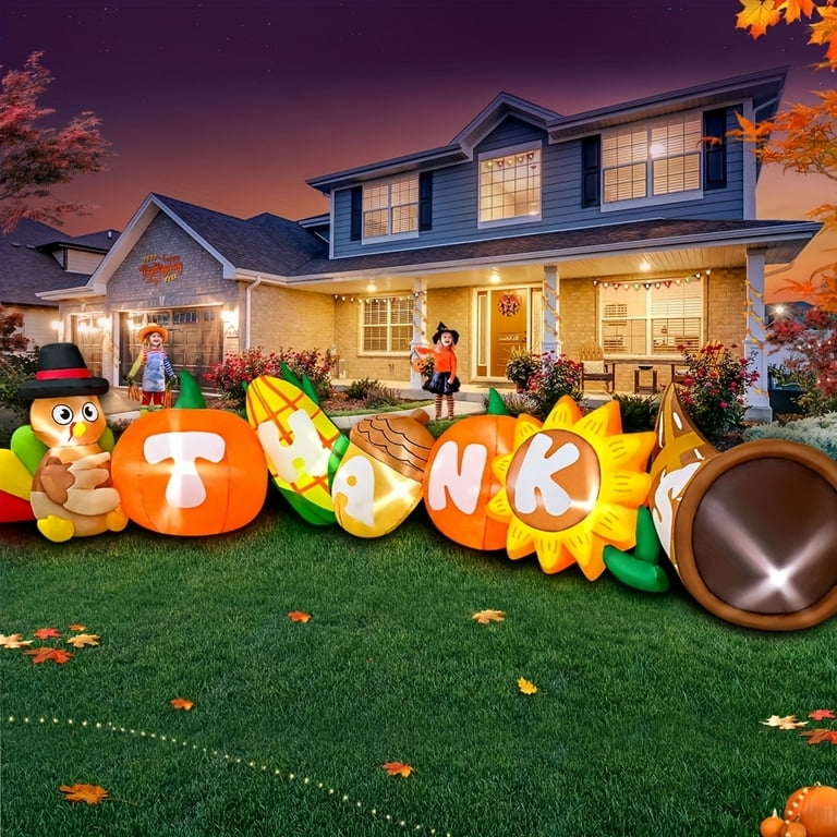 Giant Inflatable Thanksgiving Turkey with Pumpkin and Corn Accessories