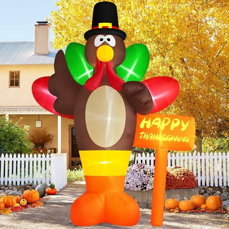Giant Inflatable Turkey 12 Foot Scale Directional Signs Lawn Decor