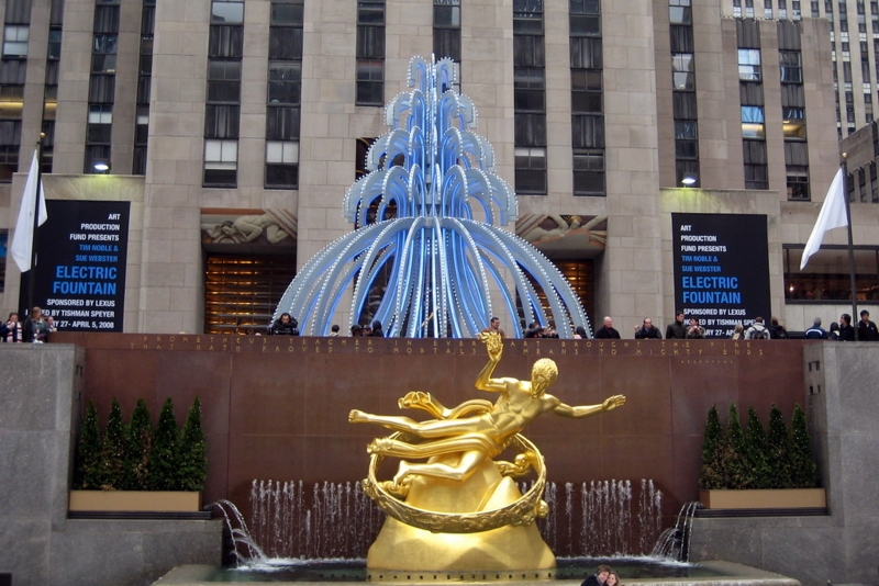Gilded Bronze Outdoor Statue Art Deco Plaza Fountain Monumental Scale