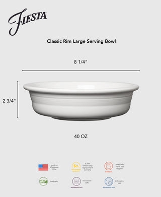 Glossy Turquoise Serving Bowl with Classic Flared Rim Design