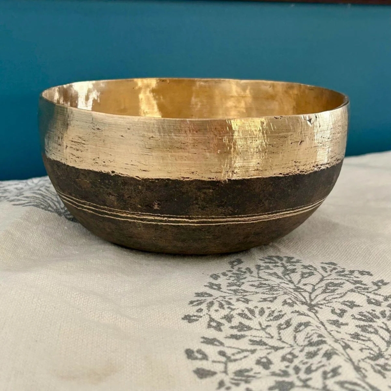 Hand-Beaten Metal Serving Bowls, Rustic Modern Finish