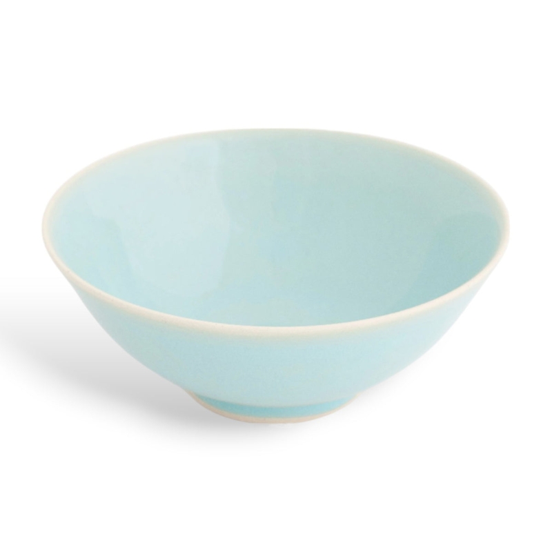 Hand Thrown Serving Bowl featuring Artisanal Speckled Rim Detail