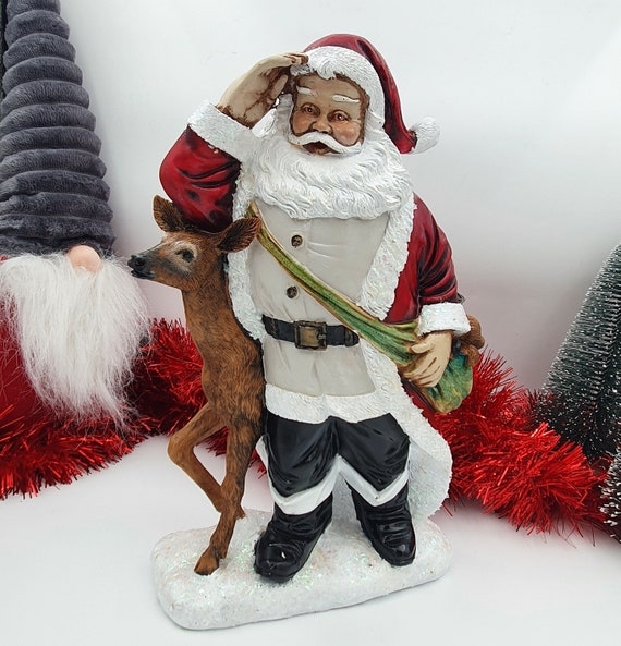 Handcrafted Holiday Figurine, Muted Color Scheme, Artisanal
