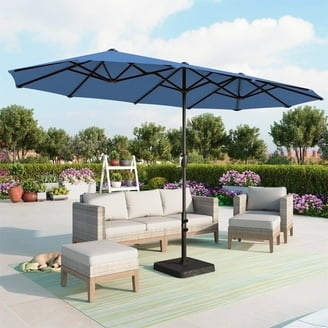 Haze Blue Double Sided Patio Umbrella 13ft Width Rectangular