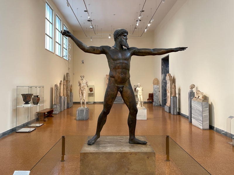 Heroic Scale Sculpture of Male Figure in Dynamic Pose