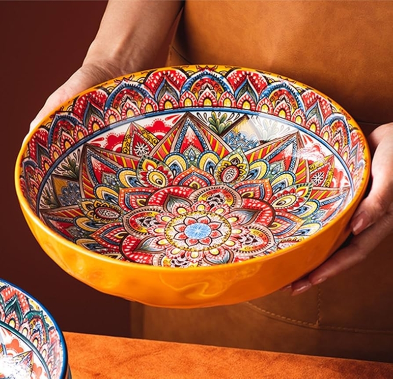 High Contrast Palette Serving Bowls for Maximalist Table Setting