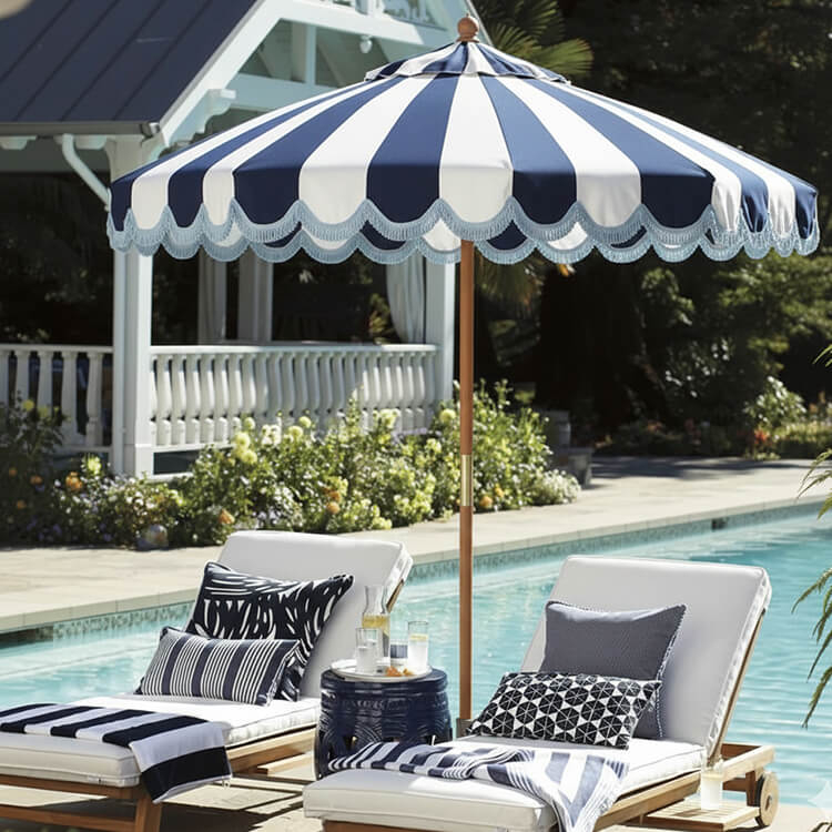 High Quality Market Patio Umbrella -Navy Stripe -MU-08 | Premium Beach  Cabanas, Vintage Patio Umbrellas Manufacturer