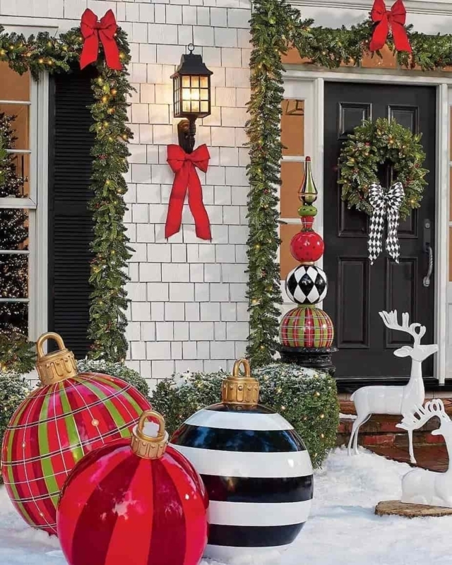 Holiday Ornament Oversized Scale Vibrant Colors Whimsical Garden