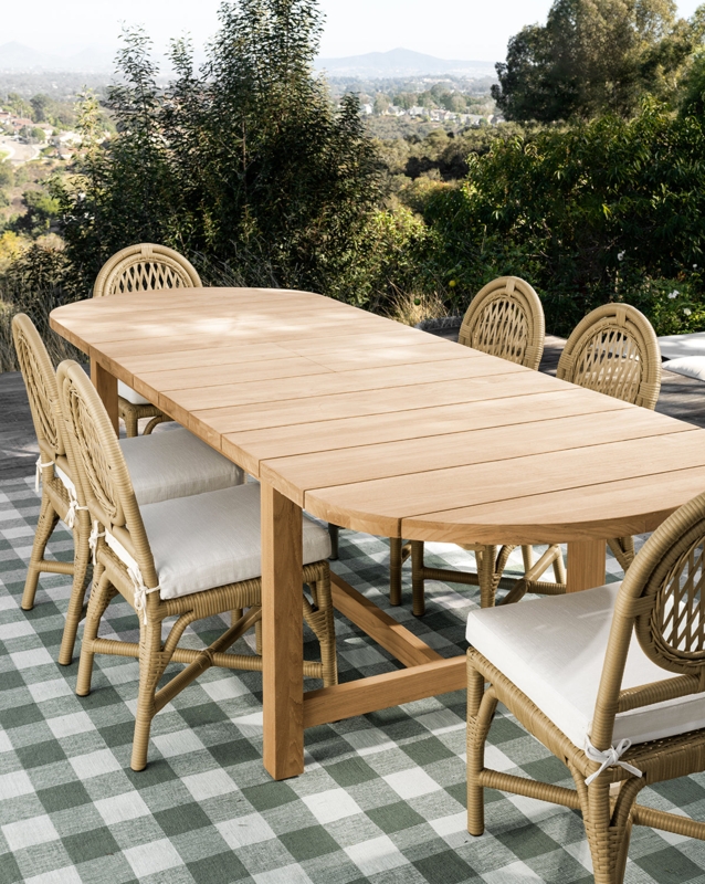 Honey Brown Wood Dining Table with Extension Leaf