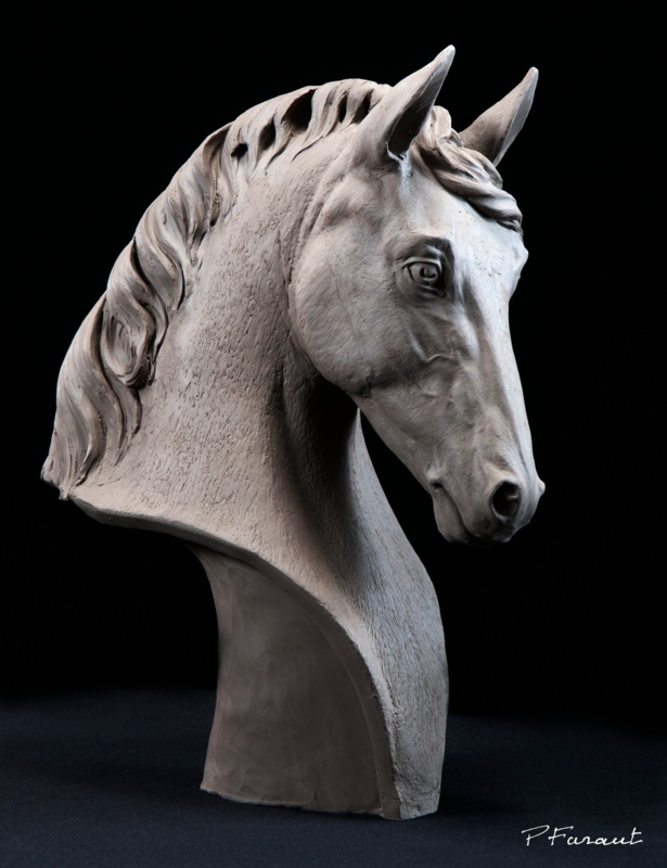 Horse Sculpture: Dynamic Equine Pose, Matte Grey Stallion Sculpture