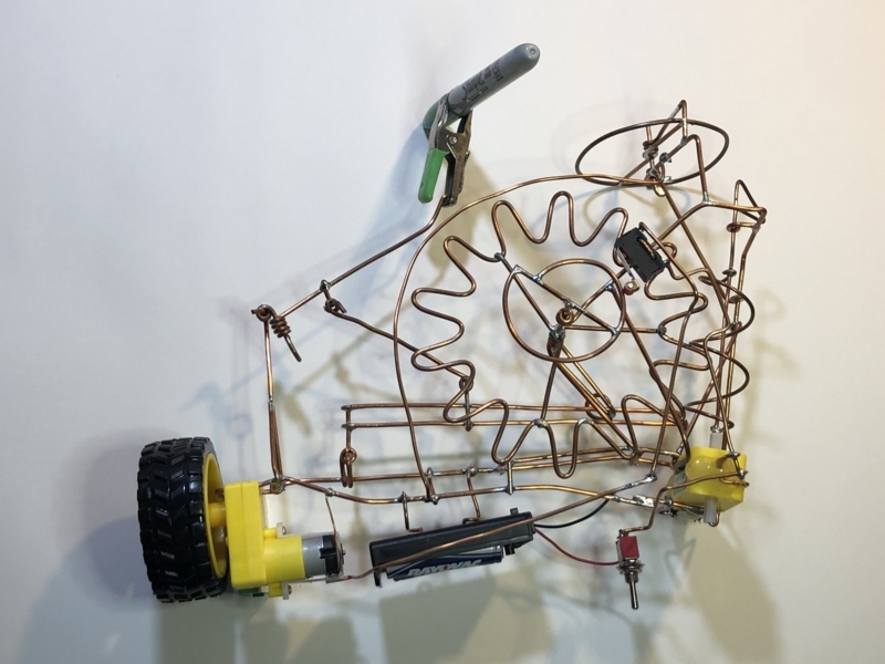 Industrial Copper Wire Insect Sculpture Circuit Components Modern Decor