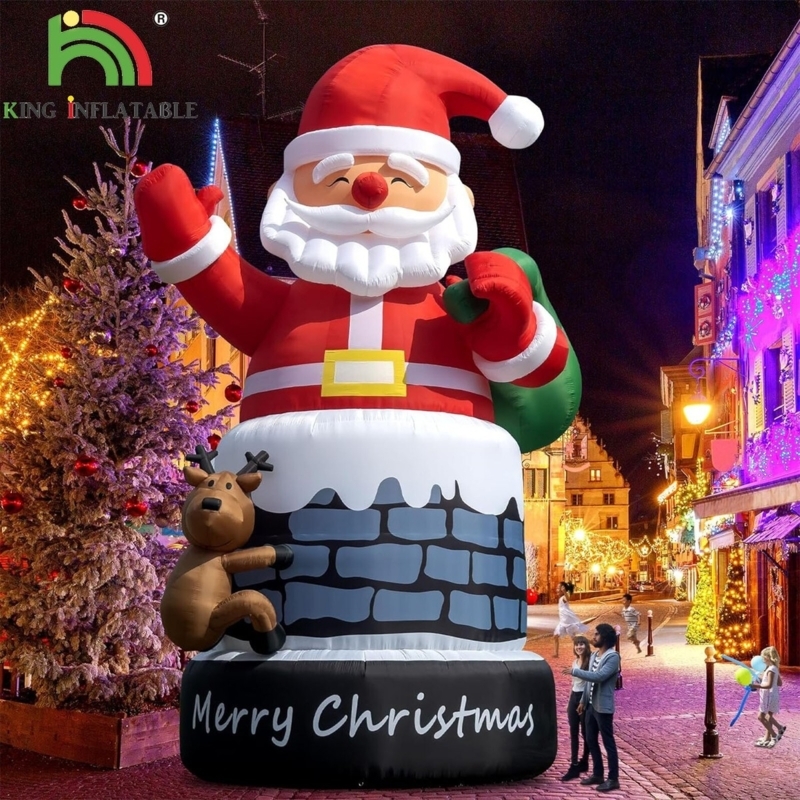 Inflatable Santa 33 Ft Towering Giant Scale Holiday Yard Art