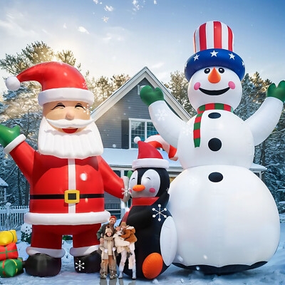 Inflatable Santa Massive Scale, Waving Figure LED Holiday Display
