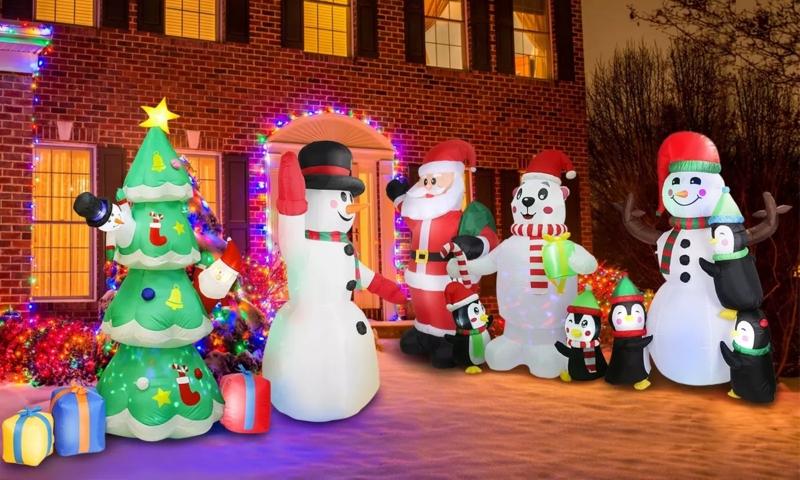 Inflatable Santa Oversized Whimsical LED Illuminated Yard Decor