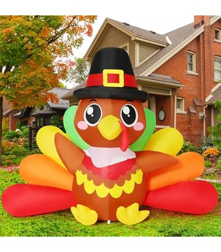Inflatable Turkey 6ft Tall With Internal LED Glow