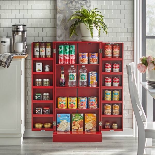 Kitchen Pantry Medium Oak Brown with Shaker Panel Doors