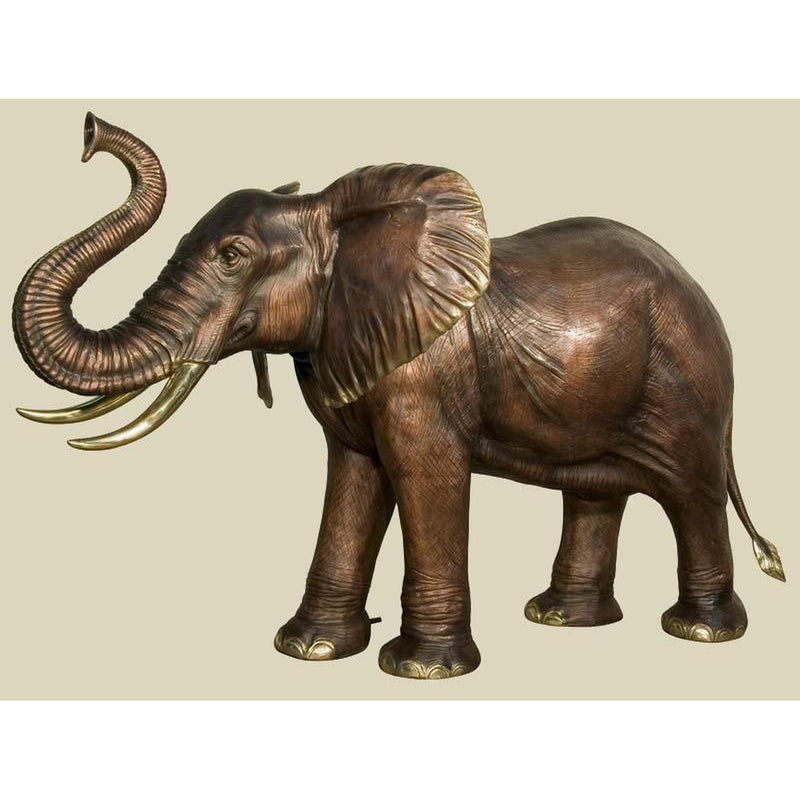 Large Bronze Elephant Floor Statue with Lifelike Detail