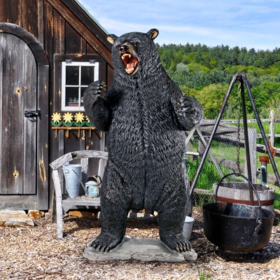 Life-Size Bear Statue, Growling Matte Finish, Realistic Garden Decor