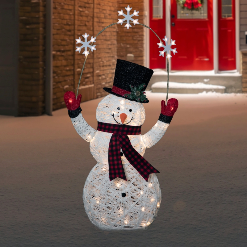 Christmas Snowmen And Snowflakes Outdoor Holiday Decorations