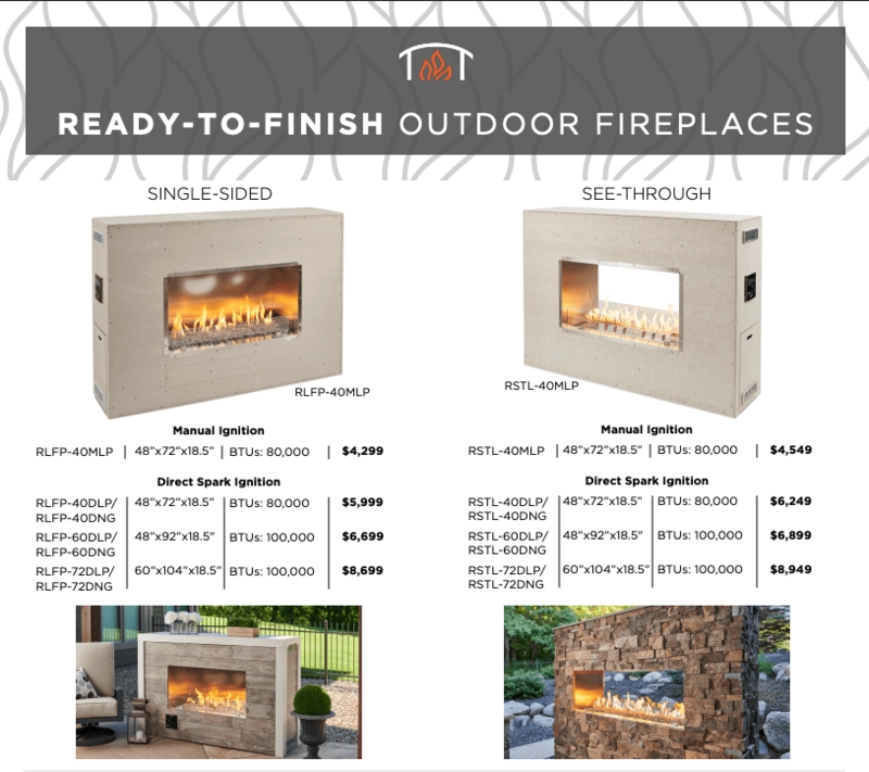 Linear Outdoor Fireplace with Stacked Stone Surround and Glass Media