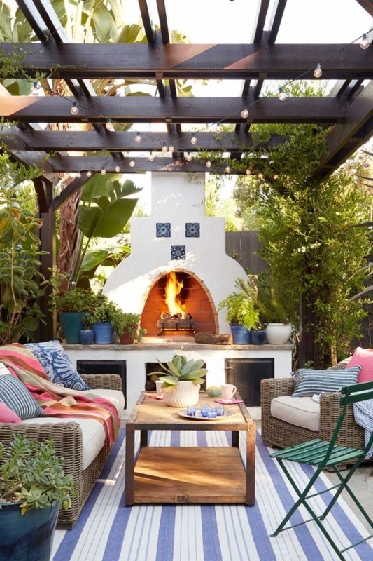 Living Room Stone Fireplace Surround, Exposed Beams. Coastal Farmhouse.