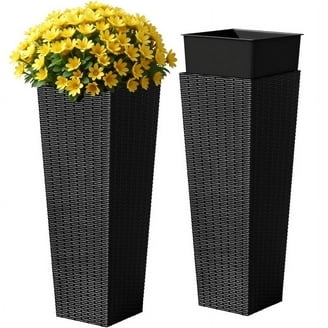 Low Profile Planter Set Extra Wide Bowl Modern Patio