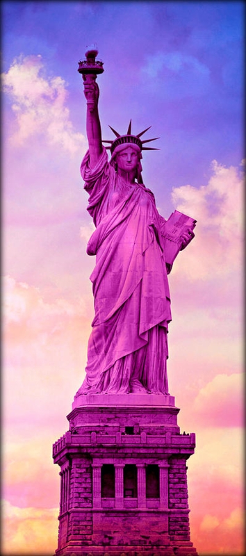 Magenta Sunset Wall Art Silhouette Coastal Monument Photography
