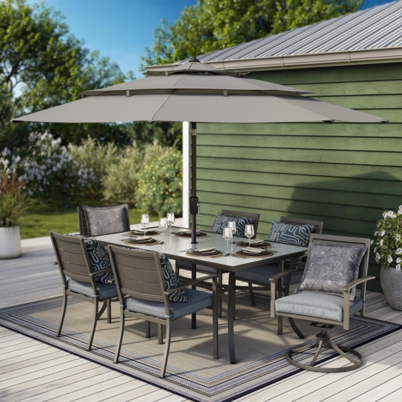 Market Umbrella 11-Foot Auto-Tilt Aluminum Minimalist Patio Shade