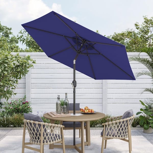 Market Umbrella with Crank Tilt and Six Rib Frame