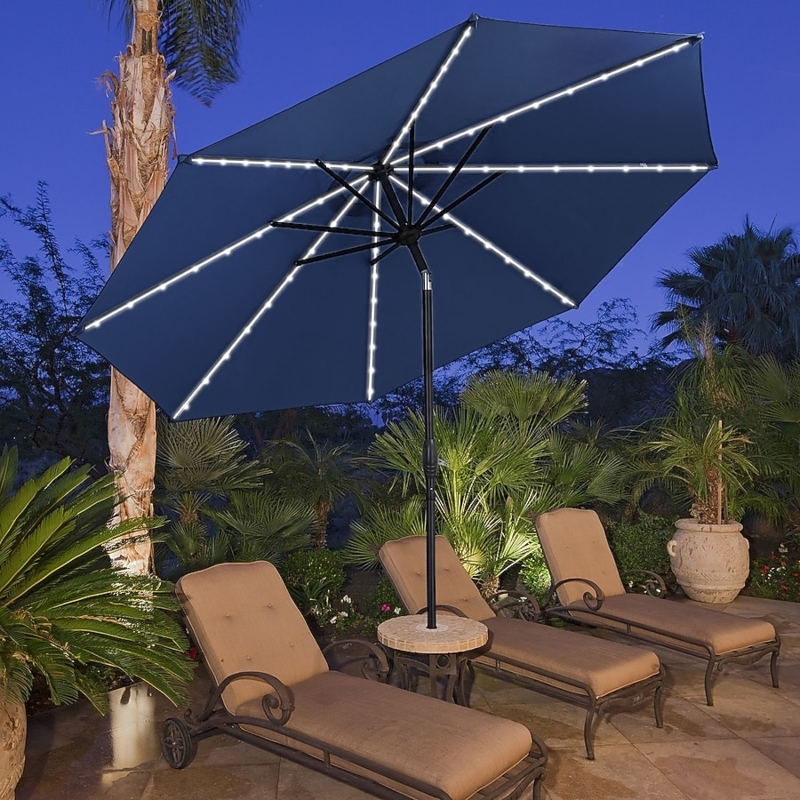 Market Umbrella with LED Rib Lights and Tilt Feature