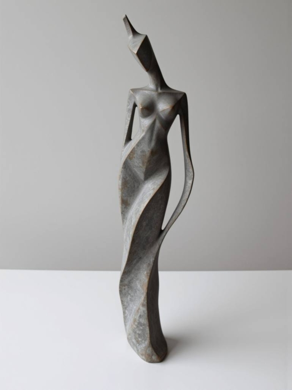 Matte Pastel Abstract Tabletop Sculpture Overlapping Discs