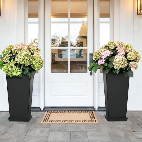 Matte Planter Set Square Tapered Modern Garden Styling
