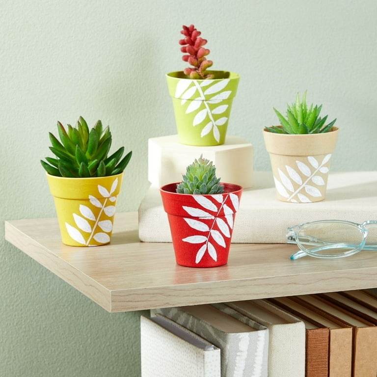 Mini Planter Set Tiny Colorful Plastic Nursery Pots 1.5 Inch Diameter