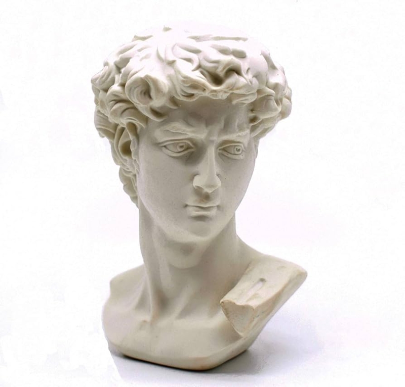 Miniature Classical White Bust Statue for Dark Academia Decor