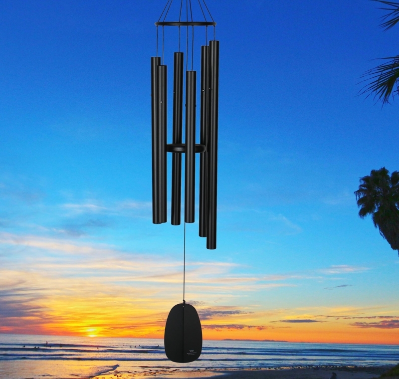 Minimalist All Black Wind Chime for Contemporary Outdoor Hanging Decor