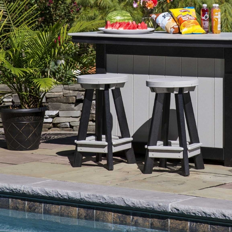 Mission Style Bar Stool in Durable All Weather Poly Lumber