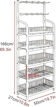 Mobile Black Metal Storage Rack with Five Angled Mesh Baskets